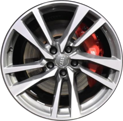 Audi S5 2020-2023 grey machined 19x8.5 aluminum wheels or rims. Hollander part number ALY12005, OEM part number 8W0601025FN.