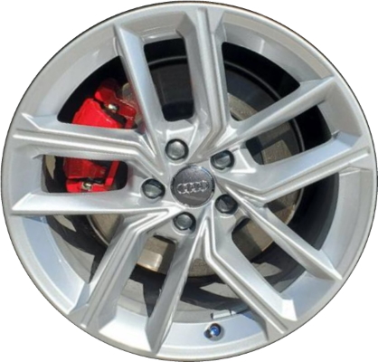 Audi A5 2023, S5 2020-2022 powder coat silver 18x8.5 aluminum wheels or rims. Hollander part number ALY12004, OEM part number 8W0601025FL.