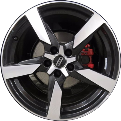 Audi TT 2019-2023 black machined 19x9 aluminum wheels or rims. Hollander part number ALY59041U45/59082, OEM part number 8S0601025BK.