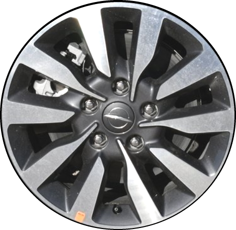 Chrysler Pacifica 2020-2024 charcoal machined 17x7 aluminum wheels or rims. Hollander part number ALY2689U30/2690HH, OEM part number 6QH031STAA, 6YF091STAA, 7BB66SSMAA.