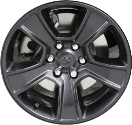 Dodge Ram 1500 2020-2024 powder coat matte black 20x9 aluminum wheels or rims. Hollander part number ALY2676U45/2723, OEM part number 5YD55VCRAA.