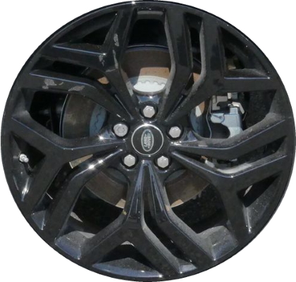 Land Rover Range Rover Evoque 2020-2023 powder coat black 20x8 aluminum wheels or rims. Hollander part number ALY72342U45, OEM part number LR114528.
