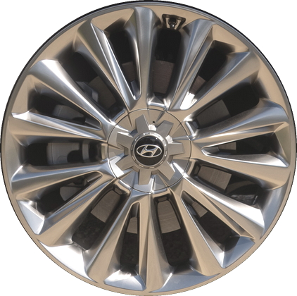 Hyundai Palisade 2020 powder coat hyper silver 20x7.5 aluminum wheels or rims. Hollander part number ALY70972/96500, OEM part number 52910S8330.