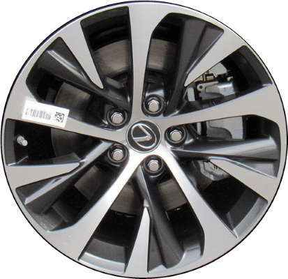 Lexus RX350 2020-2022, RX450h 2020-2022 charcoal machined 18x8 aluminum wheels or rims. Hollander part number 74392, OEM part number 4261148A90, 4261148A70, 426110E640, 426110E650.