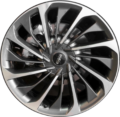 Lincoln Aviator 2020-2024 dark grey machined 22x9.5 aluminum wheels or rims. Hollander part number ALY10241U30, OEM part number LC5Z-1007-F.