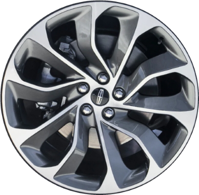 Lincoln Aviator 2020-2023 grey machined 21x9 aluminum wheels or rims. Hollander part number ALY10239HH, OEM part number LC5Z-1007-D.