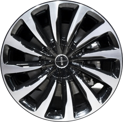 Lincoln Aviator 2020-2023 black machined 21x9 aluminum wheels or rims. Hollander part number ALY10240, OEM part number LC5Z-1007-E.