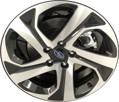 Subaru Legacy 2020-2022 dark charcoal machined 18x7.5 aluminum wheels or rims. Hollander part number ALY68885U30, OEM part number 28111AN02A.