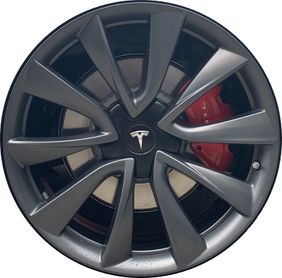 Tesla Model 3 2018-2020 powder coat charcoal 20x8.5 aluminum wheels or rims. Hollander part number ALY96318U30/200274, OEM part number Not Yet Known.