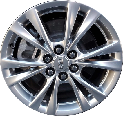 Cadillac XT5 2020-2023 powder coat smoked hyper silver 18x8 aluminum wheels or rims. Hollander part number ALY4844U77/4845, OEM part number 84180450.