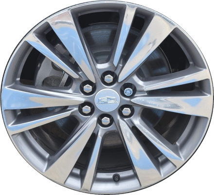 Cadillac XT5 2020-2024, XT6 2020-2024 grey polished 20x8 aluminum wheels or rims. Hollander part number 4847, OEM part number 84520425.