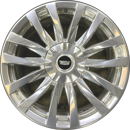 Cadillac Escalade 2021-2024 polished 22x9 aluminum wheels or rims. Hollander part number 4873a, OEM part number 23376238.