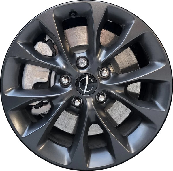 Chrysler Pacifica 2021-2023 powder coat charcoal 18x7.5 aluminum wheels or rims. Hollander part number 2041b, OEM part number 4755553AA.