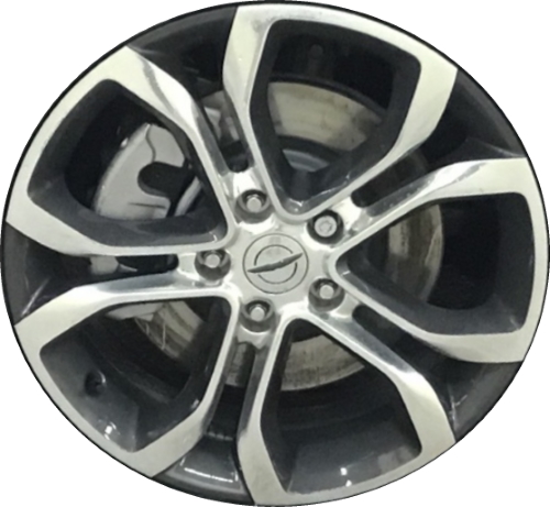 Chrysler Pacifica 2021-2024 grey polished 20x7.5 aluminum wheels or rims. Hollander part number ALY2045/95056, OEM part number 6TR03WASAA.