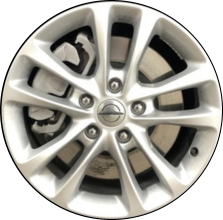 Chrysler Pacifica 2021-2022 powder coat silver 18x7.5 aluminum wheels or rims. Hollander part number 2029, OEM part number 7BE53LS1AA.