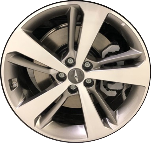 Genesis GV80 2021-2024 grey machined 20x8.5 aluminum wheels or rims. Hollander part number 71024, OEM part number 52906-T6110.