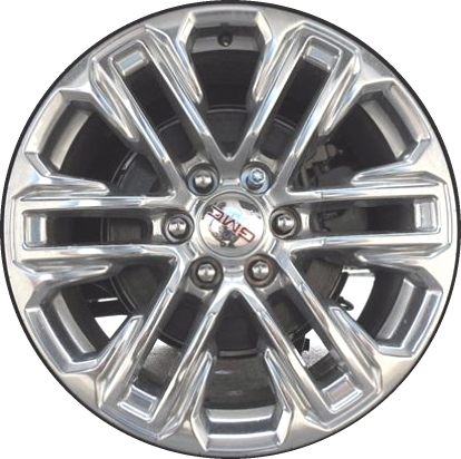 GMC Yukon 2021-2024 polished 20x9 aluminum wheels or rims. Hollander part number ALY14024/95001, OEM part number 84647039.