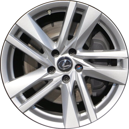Lexus IS300 2021-2024 powder coat silver 18x8.5 aluminum wheels or rims. Hollander part number ALY74153/95247, OEM part number 42611-53630, 42611-53640.