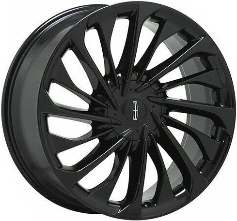 Lincoln Aviator 2020-2024 powder coat black 22x9.5 aluminum wheels or rims. Hollander part number ALY10241B, OEM part number MC5Z-1007-A.