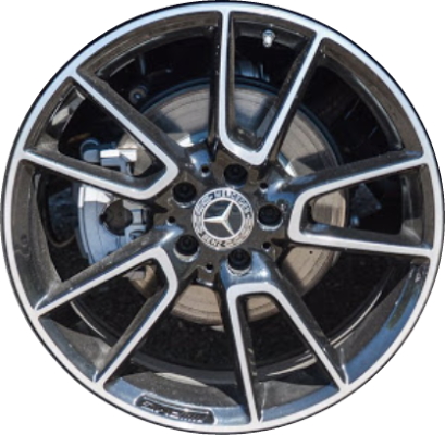 Mercedes-Benz C300 2019-2023 black machined 19x7.5 aluminum wheels or rims. Hollander part number ALY85687, OEM part number 20540122007X23.