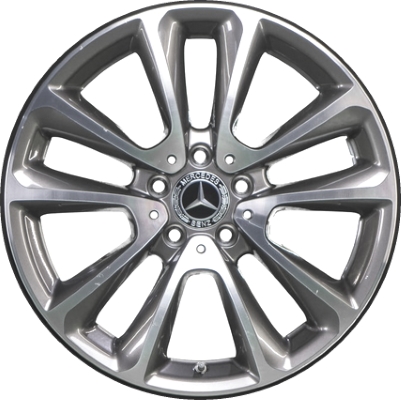 Mercedes-Benz E450 2019-2021-2023 grey machined 18x8 aluminum wheels or rims. Hollander part number ALY85686, OEM part number 21340116007X44.