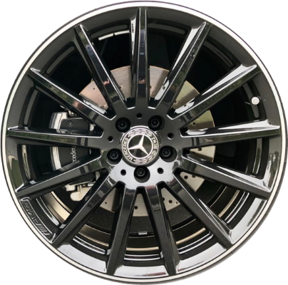 Mercedes-Benz GLA250 2021-2023, GLB250 2020-2023 powder coat black w/ machined lip 20x8 aluminum wheels or rims. Hollander part number 85824, OEM part number 24740116007X72.