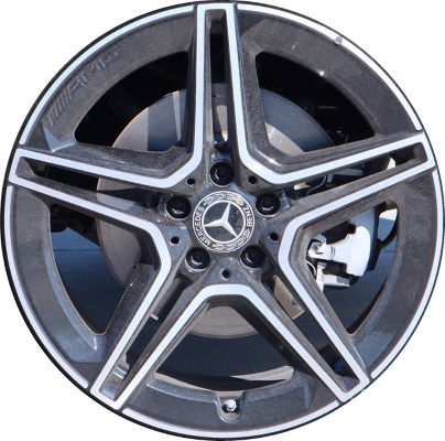 Mercedes-Benz E450 2022-2023, GLC300 2020-2022, GLC350e 2020-2021 grey or black machined 19x8 aluminum wheels or rims. Hollander part number 85799U/85800, OEM part number 25340153007Y51, 25340153007X23.