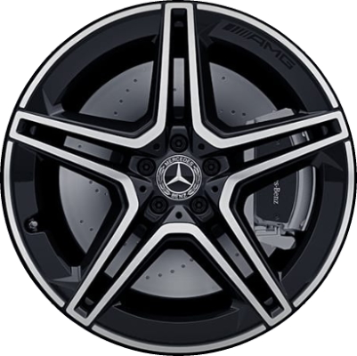 Mercedes-Benz CLS53 2019-2021 black machined 19x8 aluminum wheels or rims. Hollander part number ALY85674, OEM part number 25740130007X23.