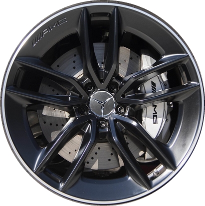 Mercedes-Benz CLS53 2019-2023 powder coat black w/ machined lip 20x8 aluminum wheels or rims. Hollander part number ALY85680, OEM part number 25740131007X71.