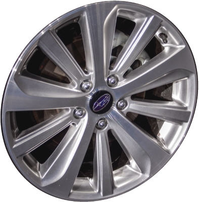 Subaru Legacy 2018 silver machined 18x7.5 aluminum wheels or rims. Hollander part number ALY68825U10, OEM part number 28111AL23A.