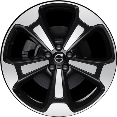 Volvo XC40 2019-2023 black machined 20x8 aluminum wheels or rims. Hollander part number ALY70465, OEM part number 316502699.