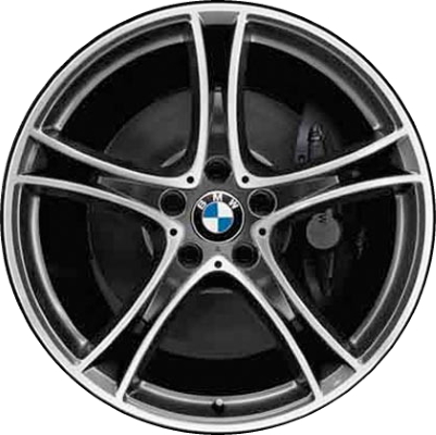 BMW 228i 2020, M235i 2020 charcoal machined 18x8 aluminum wheels or rims. Hollander part number 86584, OEM part number 36116855092.
