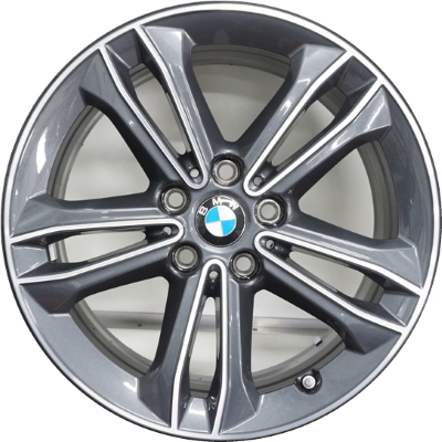BMW 228i 2020-2023, M235i 2020 charcoal machined 17x7.5 aluminum wheels or rims. Hollander part number 86578, OEM part number 36116856087.