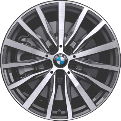 BMW 228i 2020-2023, M235i 2020 charcoal machined 18x8 aluminum wheels or rims. Hollander part number 86587, OEM part number 36116856089.