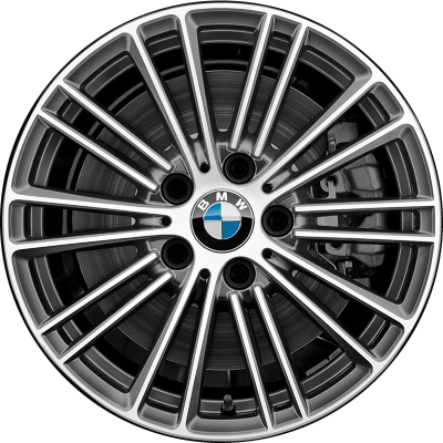 BMW 230i 2020, M240i 2020 charcoal machined 17x7.5 aluminum wheels or rims. Hollander part number 86510, OEM part number 36116879185.