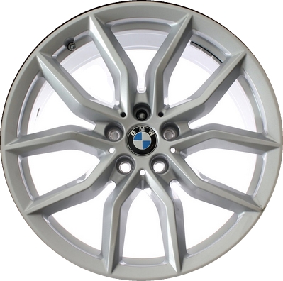 BMW X5 2019-2023, X6 2020 powder coat silver 19x9 aluminum wheels or rims. Hollander part number 86457, OEM part number 36116880685.