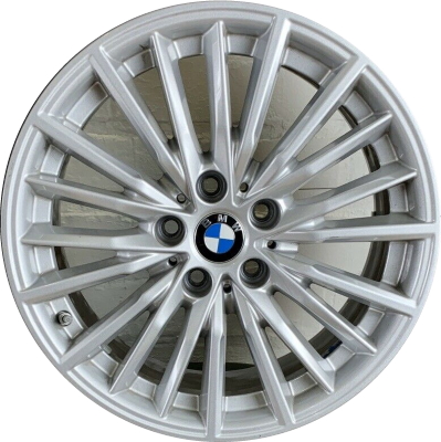 BMW 330i 2019-2020, M340i 2020 powder coat silver 17x7.5 aluminum wheels or rims. Hollander part number 86491, OEM part number 36116883519.