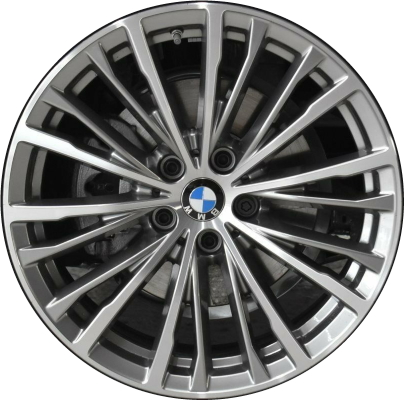 BMW 330i 2019-2020, M340i 2020 grey machined 18x7.5 aluminum wheels or rims. Hollander part number 86494, OEM part number 36116883523.