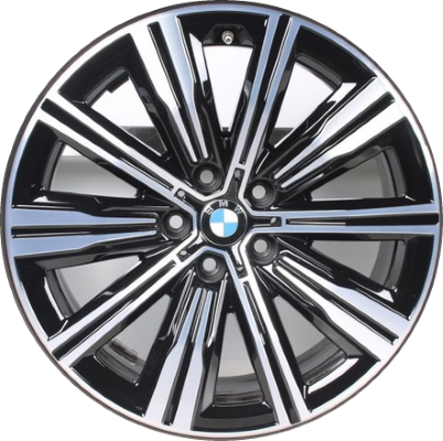 BMW 330i 2019-2020, M340i 2020 black machined 18x7.5 aluminum wheels or rims. Hollander part number 86492, OEM part number 36116883524.