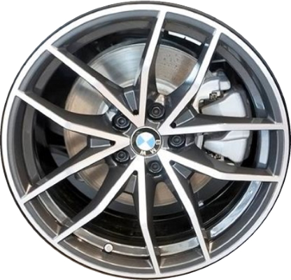 BMW Z4 2019-2022 grey or charcoal machined 18x8 aluminum wheels or rims. Hollander part number ALY86545U, OEM part number 36116883639, 36116883637.