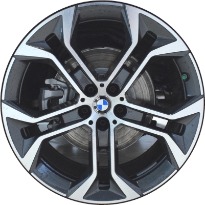 BMW X5 2019-2023, X6 2020-2023 powder coat charcoal or machined 21x9.5 aluminum wheels or rims. Hollander part number 86465U, OEM part number 36116883761.