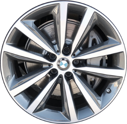 BMW 840i 2020-2021, M850i 2019-2020 charcoal machined 19x8 aluminum wheels or rims. Hollander part number 86415, OEM part number 36116884202.