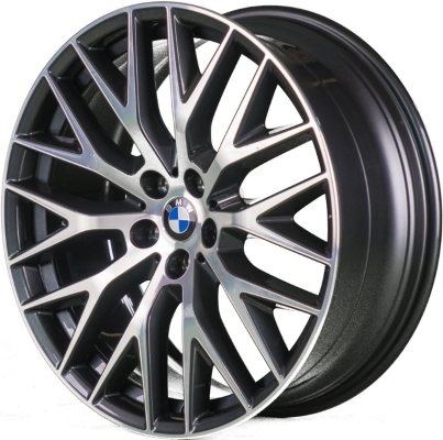 BMW 840i 2020, M850i 2020 charcoal machined 20x8 aluminum wheels or rims. Hollander part number 86525, OEM part number 36116891732.