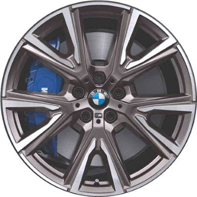 BMW 228i 2020-2021, M235i 2020-2023 grey machined 19x8 aluminum wheels or rims. Hollander part number 86588, OEM part number 36118053525.