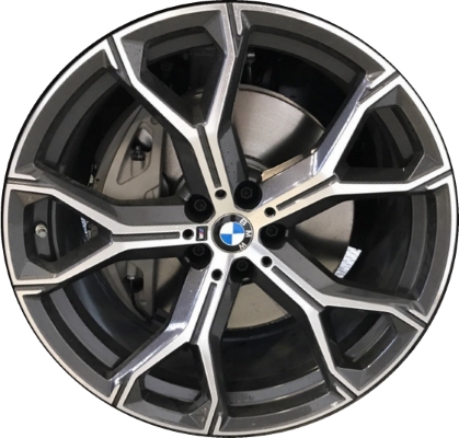 BMW X5 2019-2023, X6 2020-2023 charcoal machined 21x9.5 aluminum wheels or rims. Hollander part number 86466, OEM part number 36118071998.