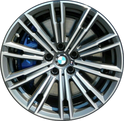 BMW 330i 2019-2020, M340i 2020-2022 charcoal machined 18x7.5 aluminum wheels or rims. Hollander part number 86493, OEM part number 36118089890.