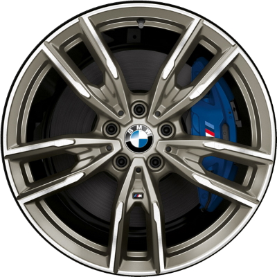 BMW 330i 2020-2022, M240i 2022-2023, M340i 2020-2022, M440i 2021-2023 grey machined 19x8 aluminum wheels or rims. Hollander part number 86500, OEM part number 36118089894.