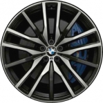 ALY86471 BMW X5, X6 Wheel/Rim Black Machined #36118090013
