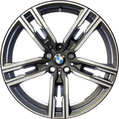 BMW 840i 2020-2023, M850i 2019-2023 charcoal machined 19x8 aluminum wheels or rims. Hollander part number 86414, OEM part number 36118090019.