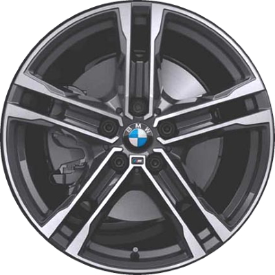 BMW 228i 2020-2023, M235i 2020-2023 charcoal machined 18x8 aluminum wheels or rims. Hollander part number 86582U30, OEM part number 36118092352.